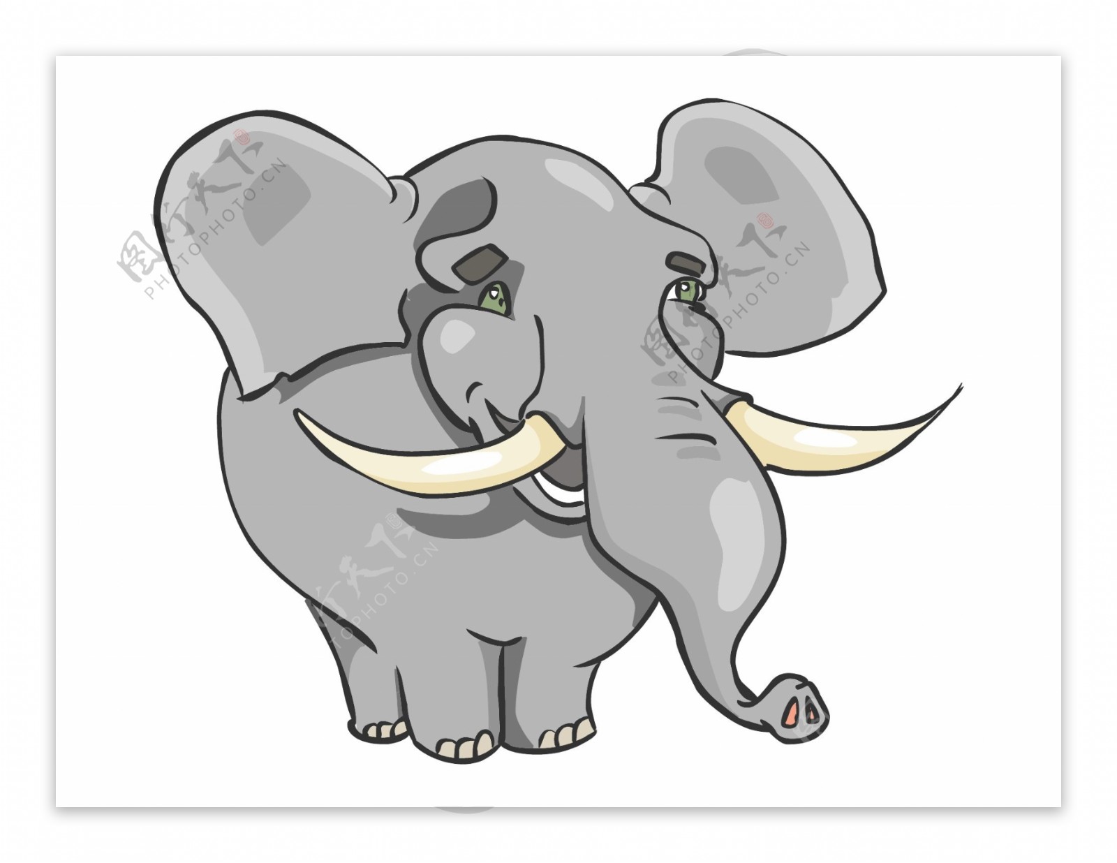 大象卡通矢量图
