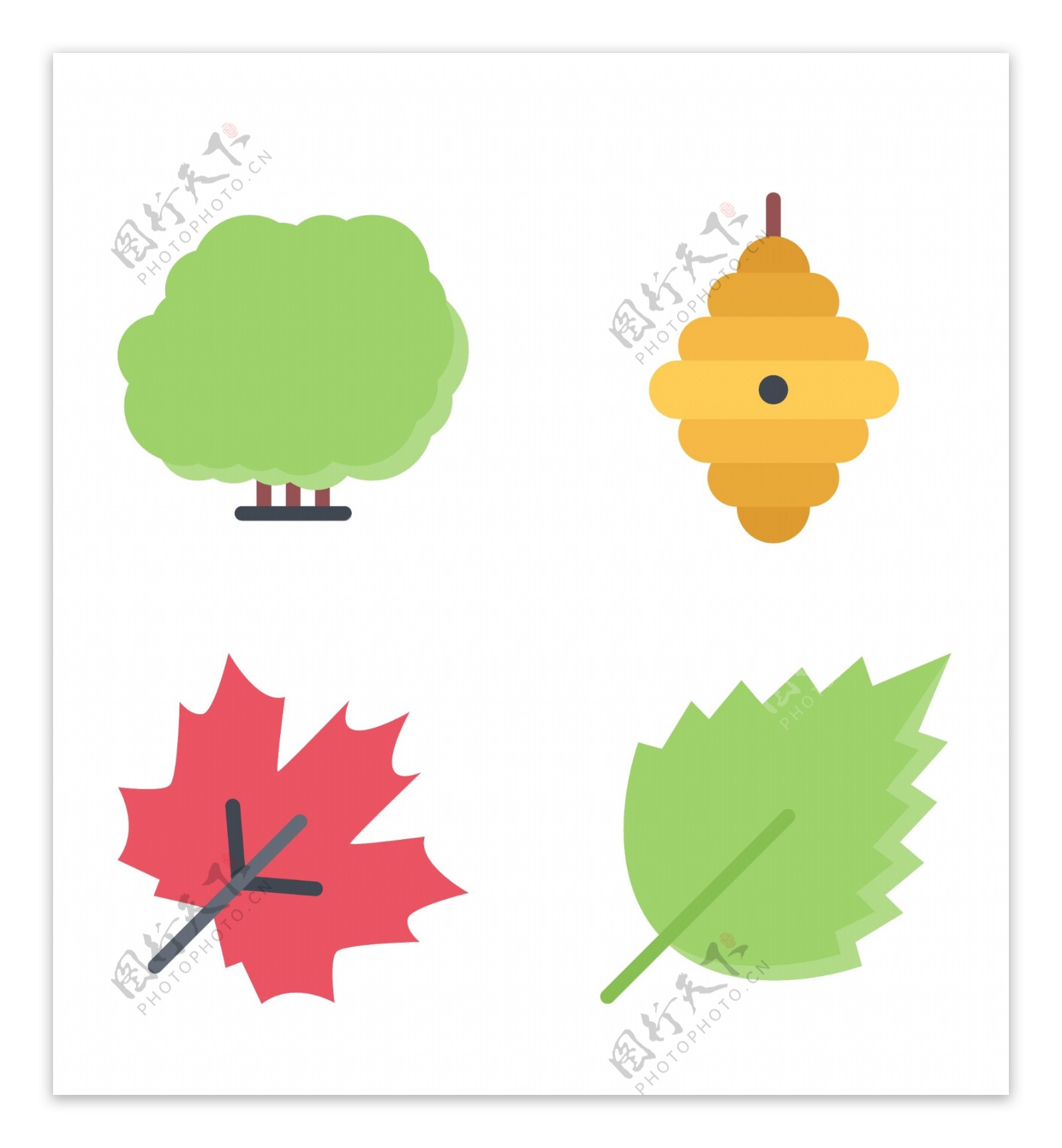 精美绿叶环境icon图标