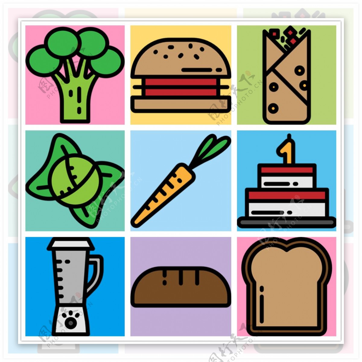 食物矢量icon图标