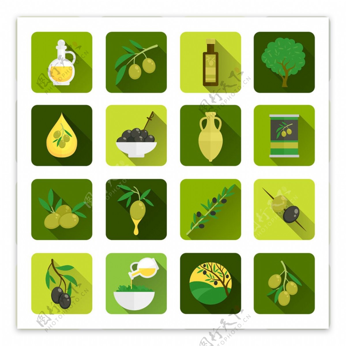 绿色橄榄油图标图片