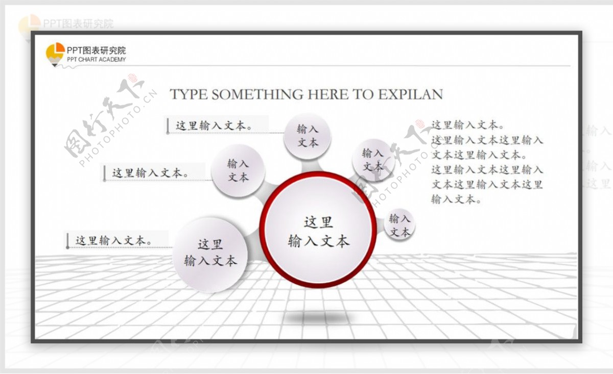 五项手掌关联扩散聚合关系图表