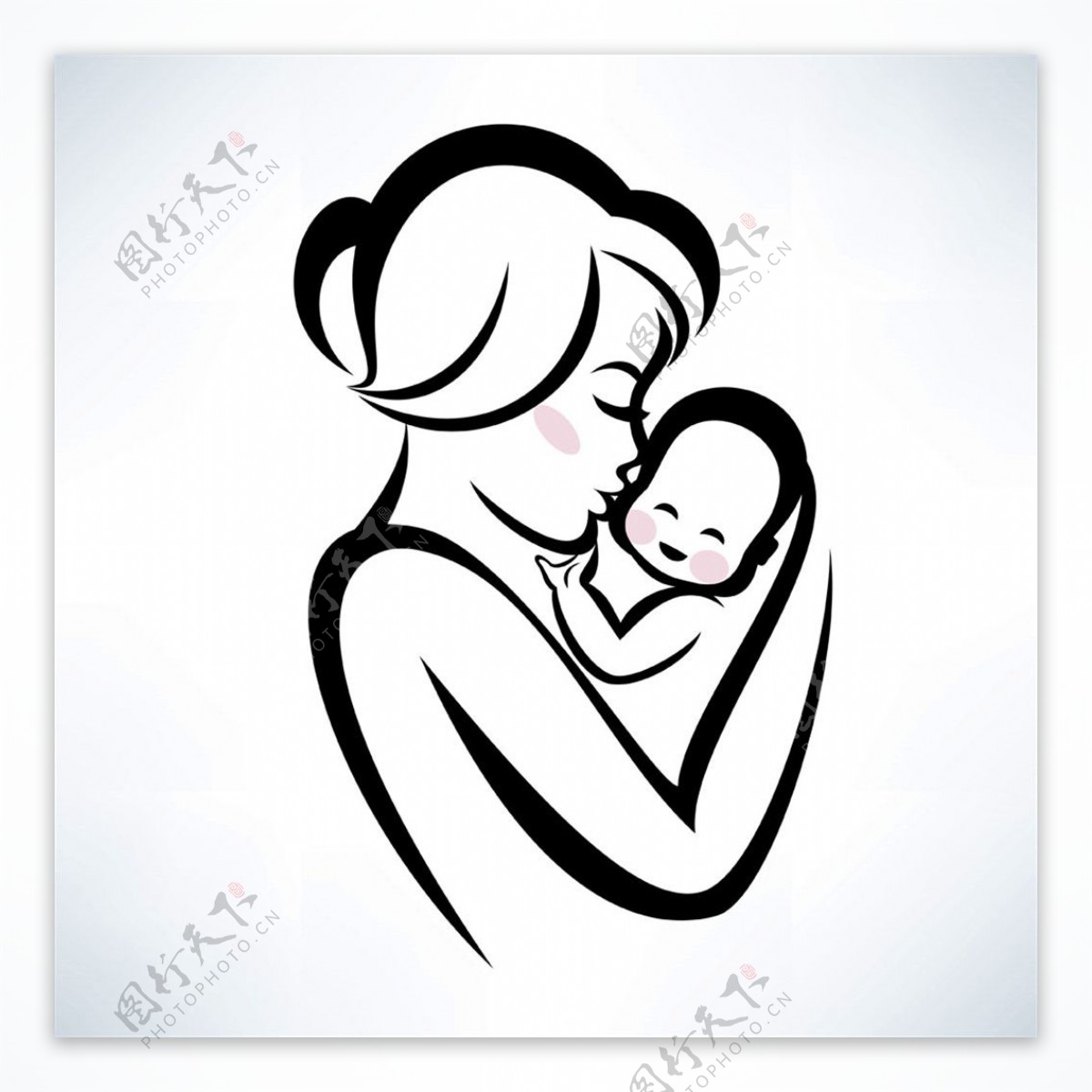 黑色线条母婴标志图片