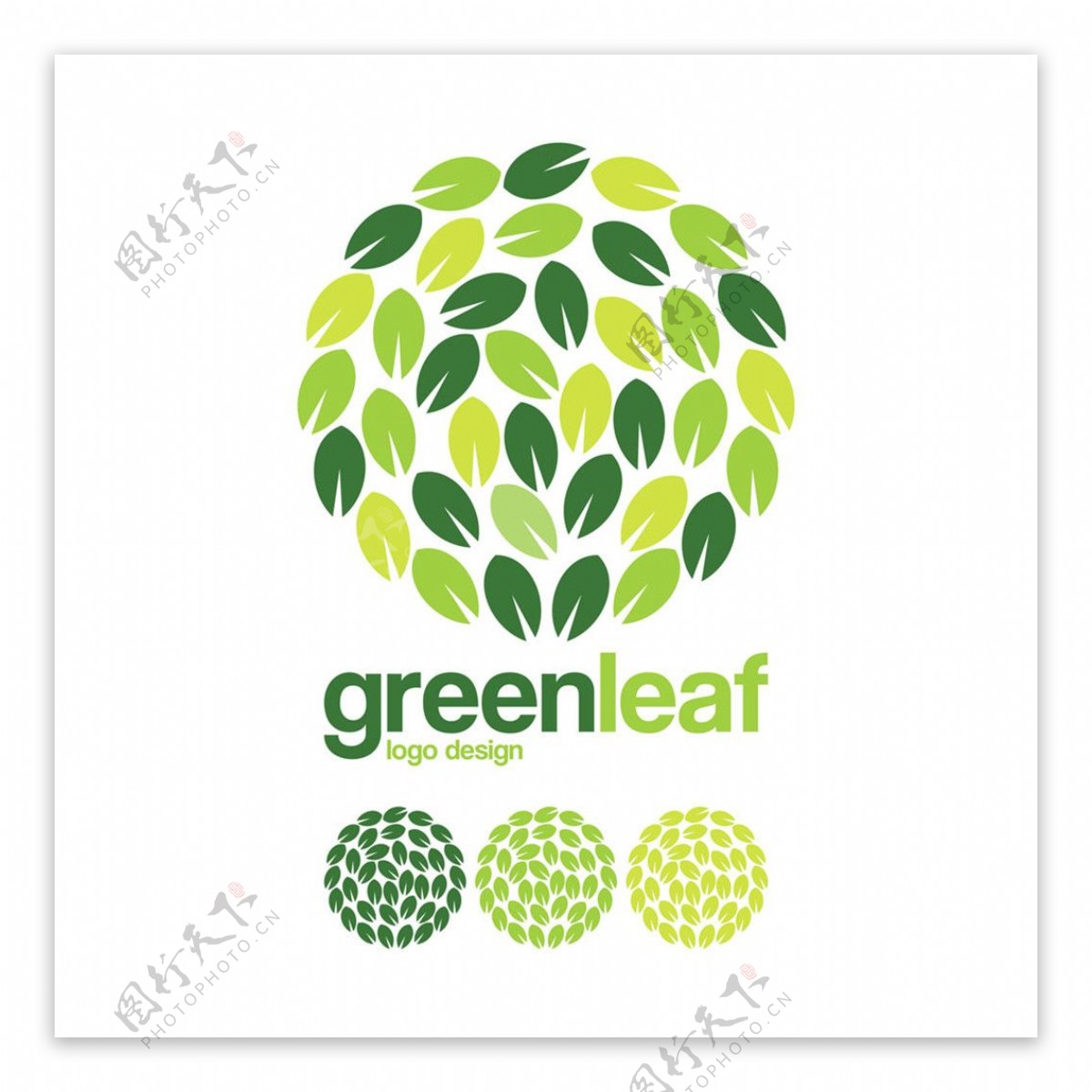 树叶圆形logo设计图片