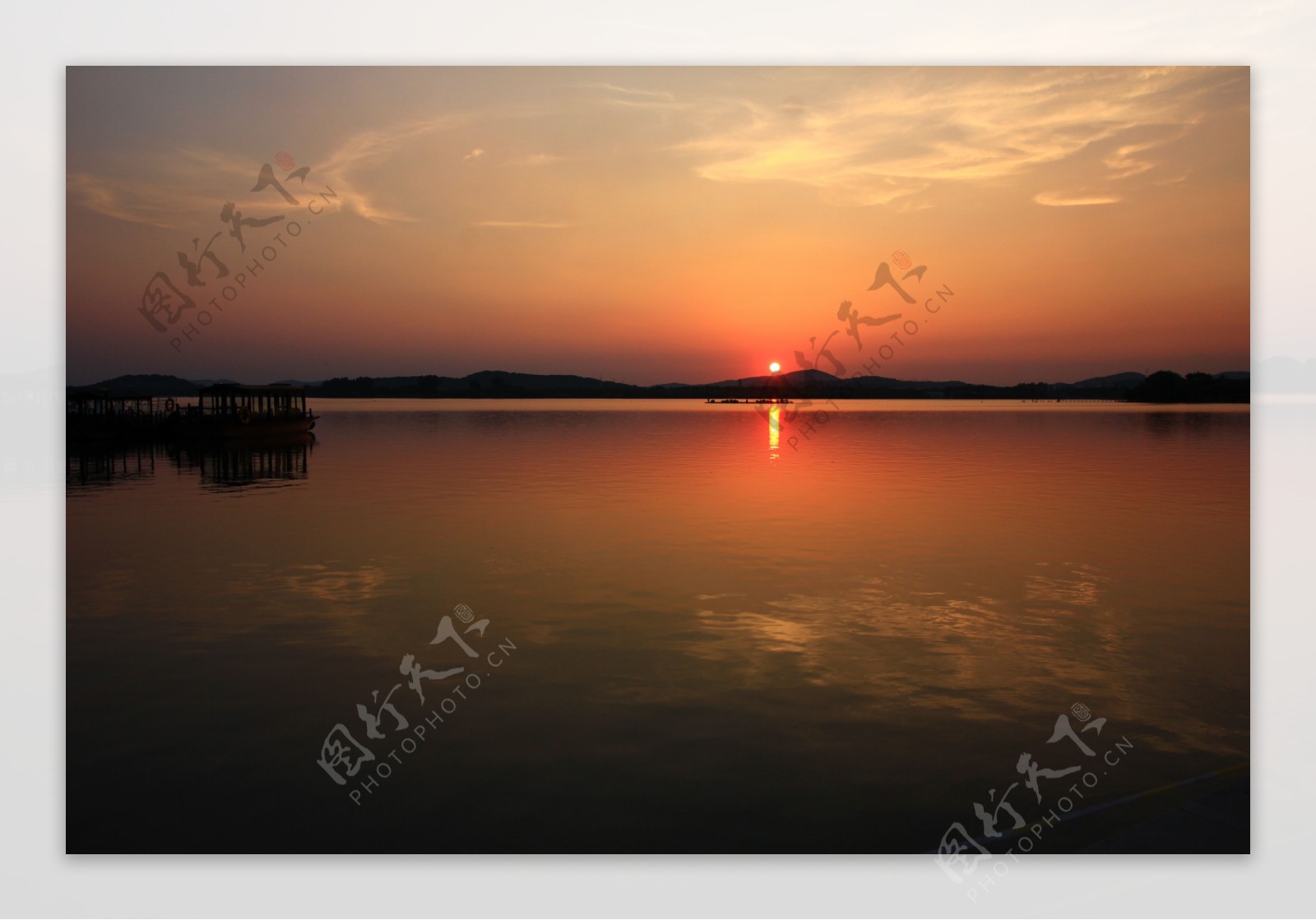 江苏无锡蠡湖夕阳风景