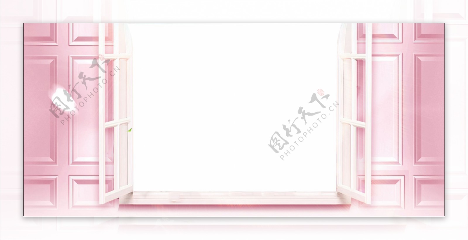 粉色窗户背景海报