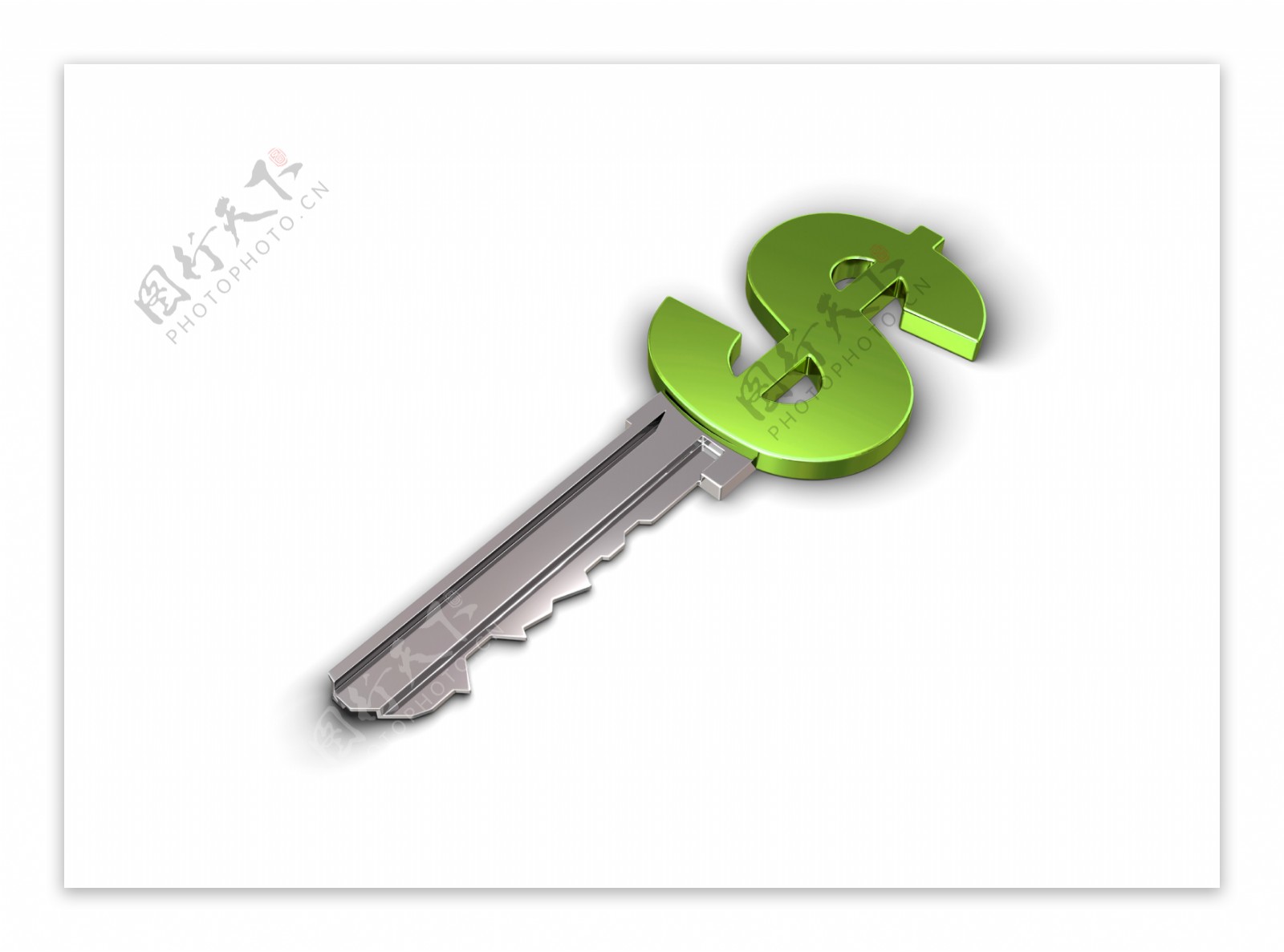 绿色美元符号与锁匙图片