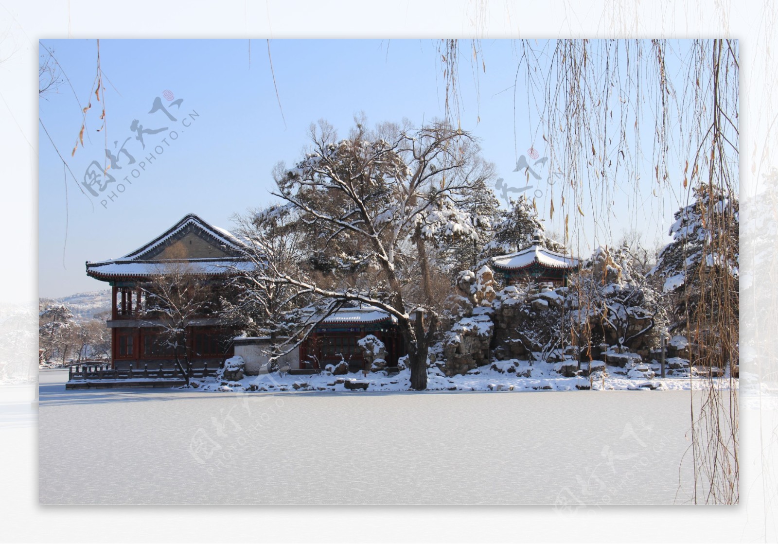 河北承德避暑山庄雪景