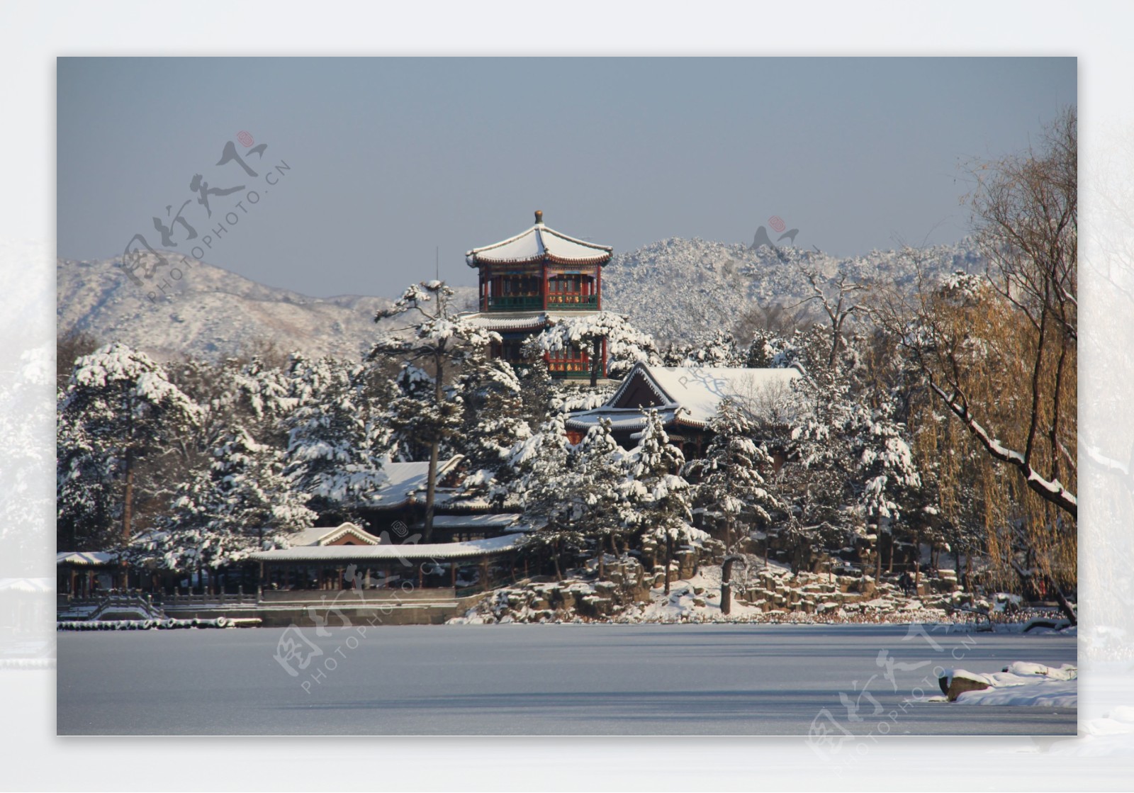 河北承德避暑山庄雪景