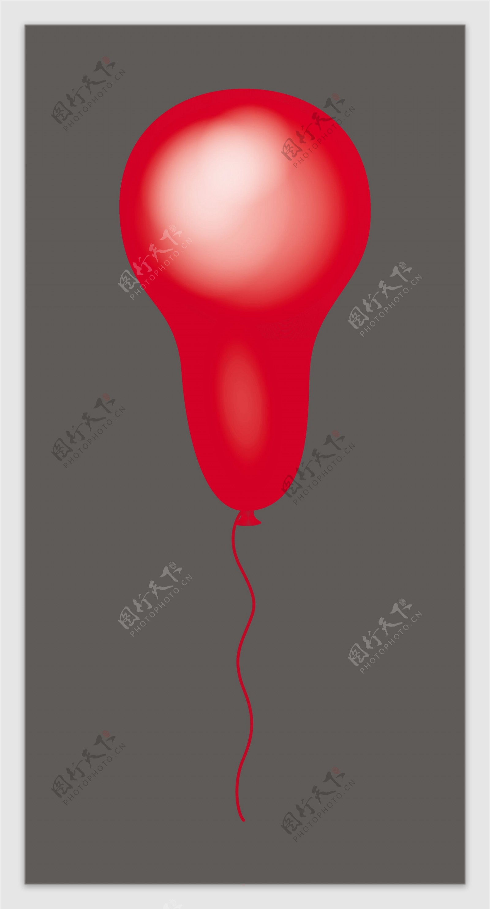 有光泽的红气球