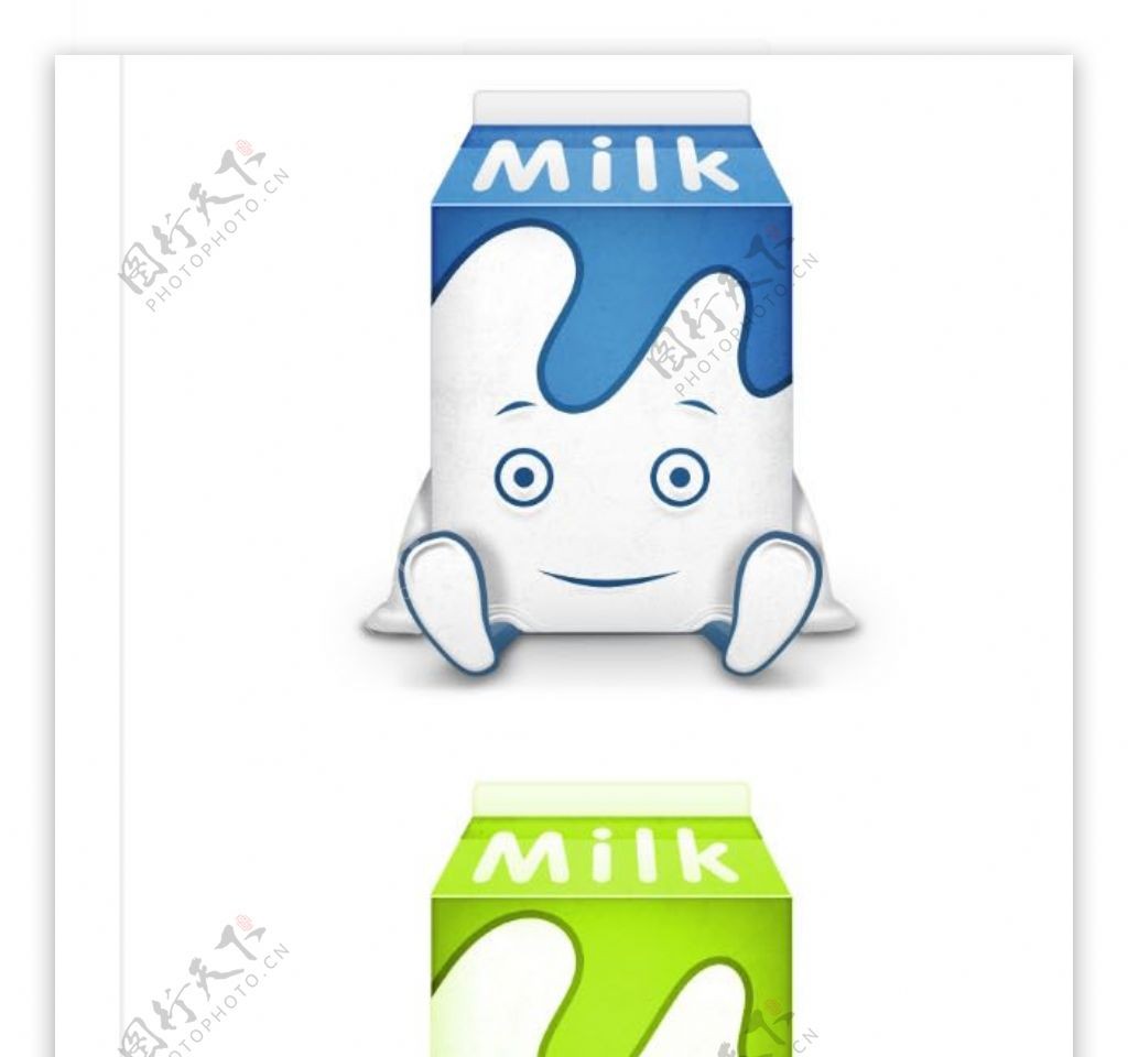 卡通牛奶盒子