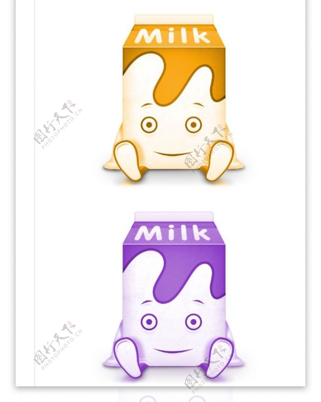 卡通牛奶盒子
