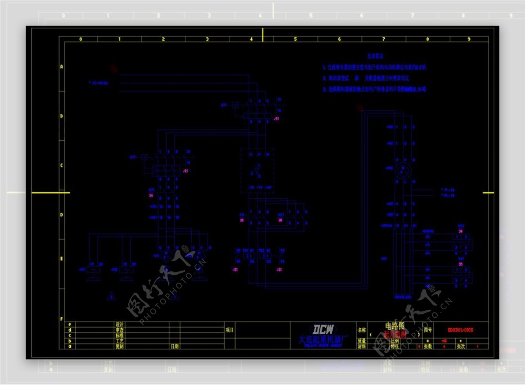 电气工程布置CAD机械图纸