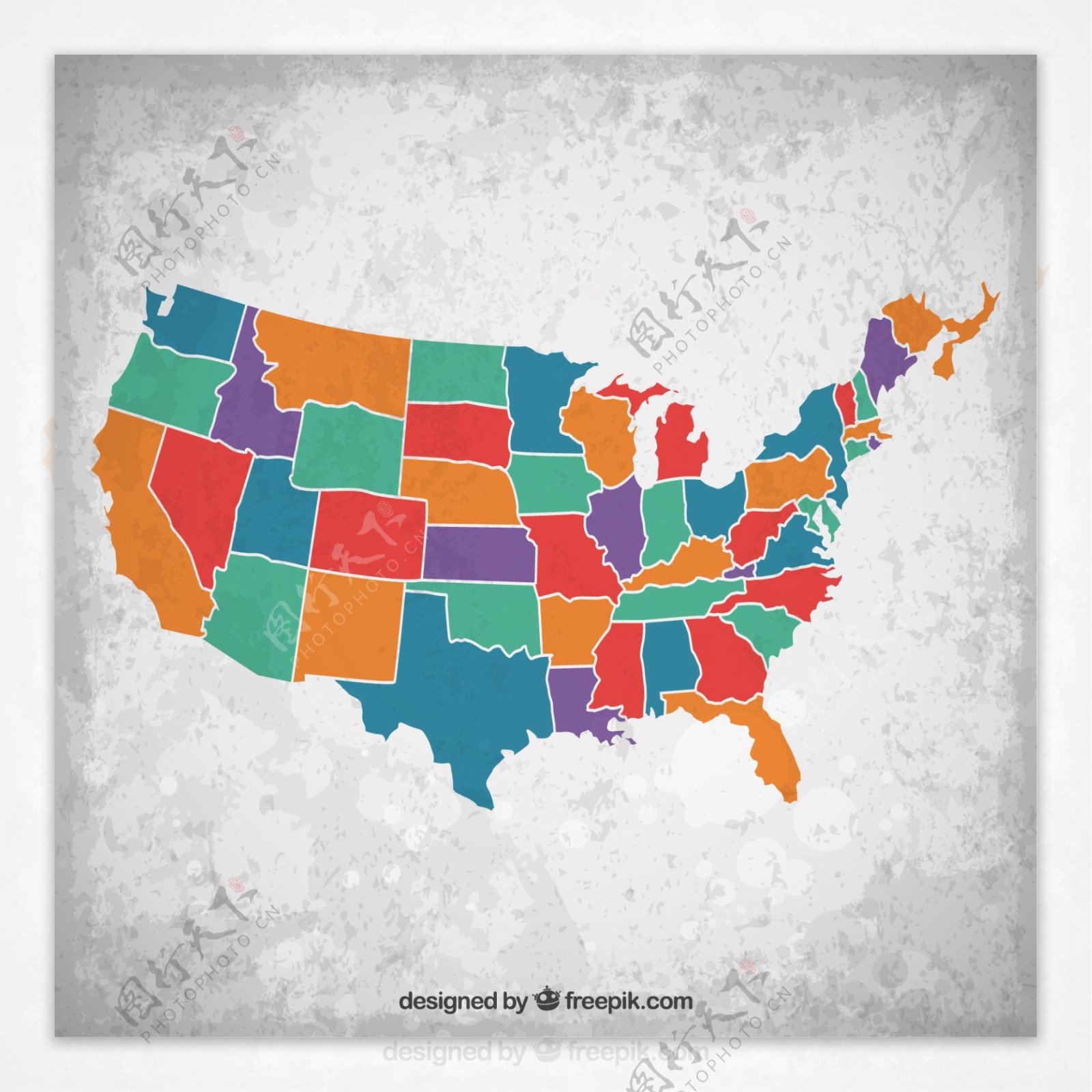 美国地图矢量素材免费下载(图片编号:1923280)-六图网