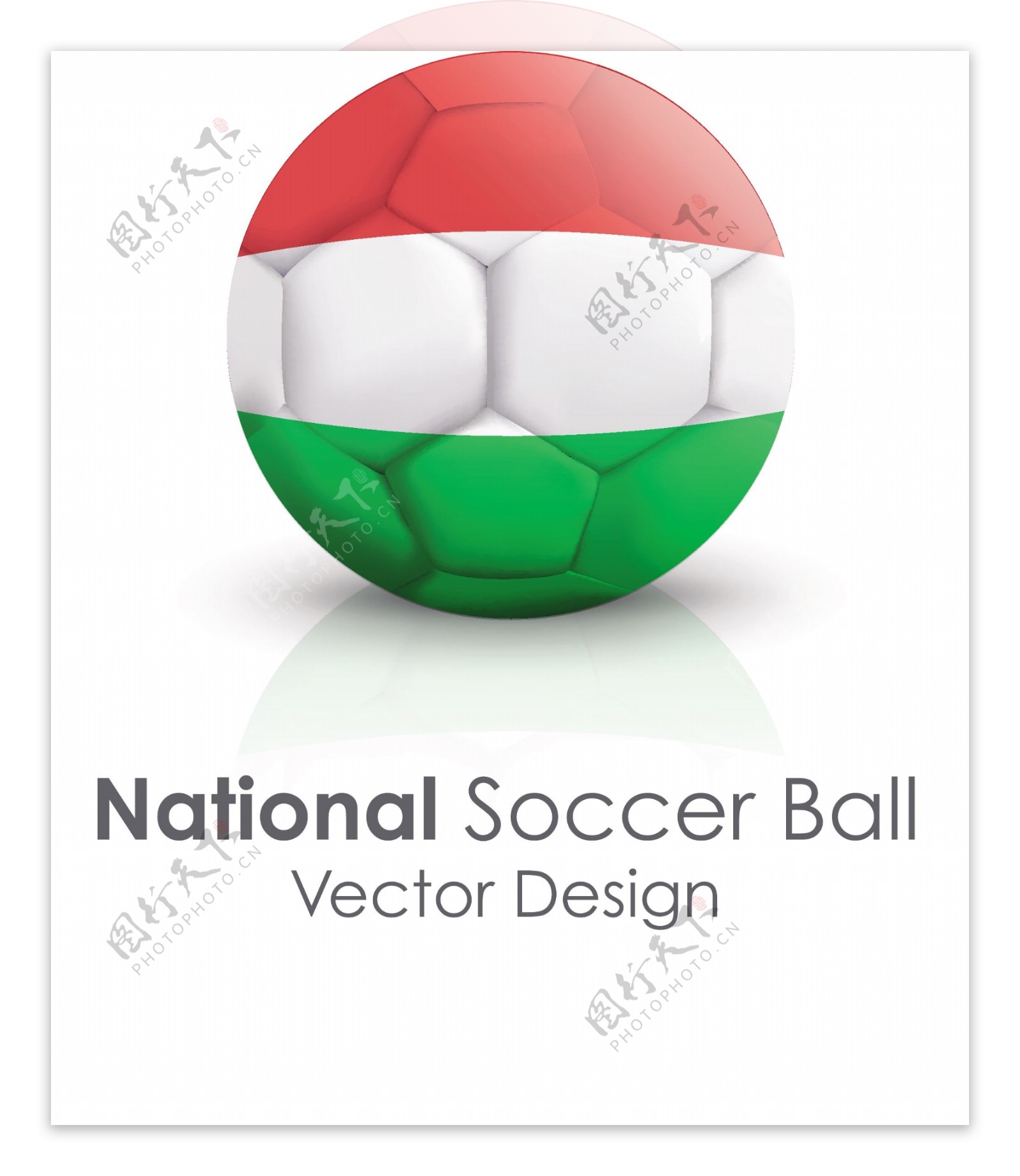 匈牙利国旗足球贴图矢量素材