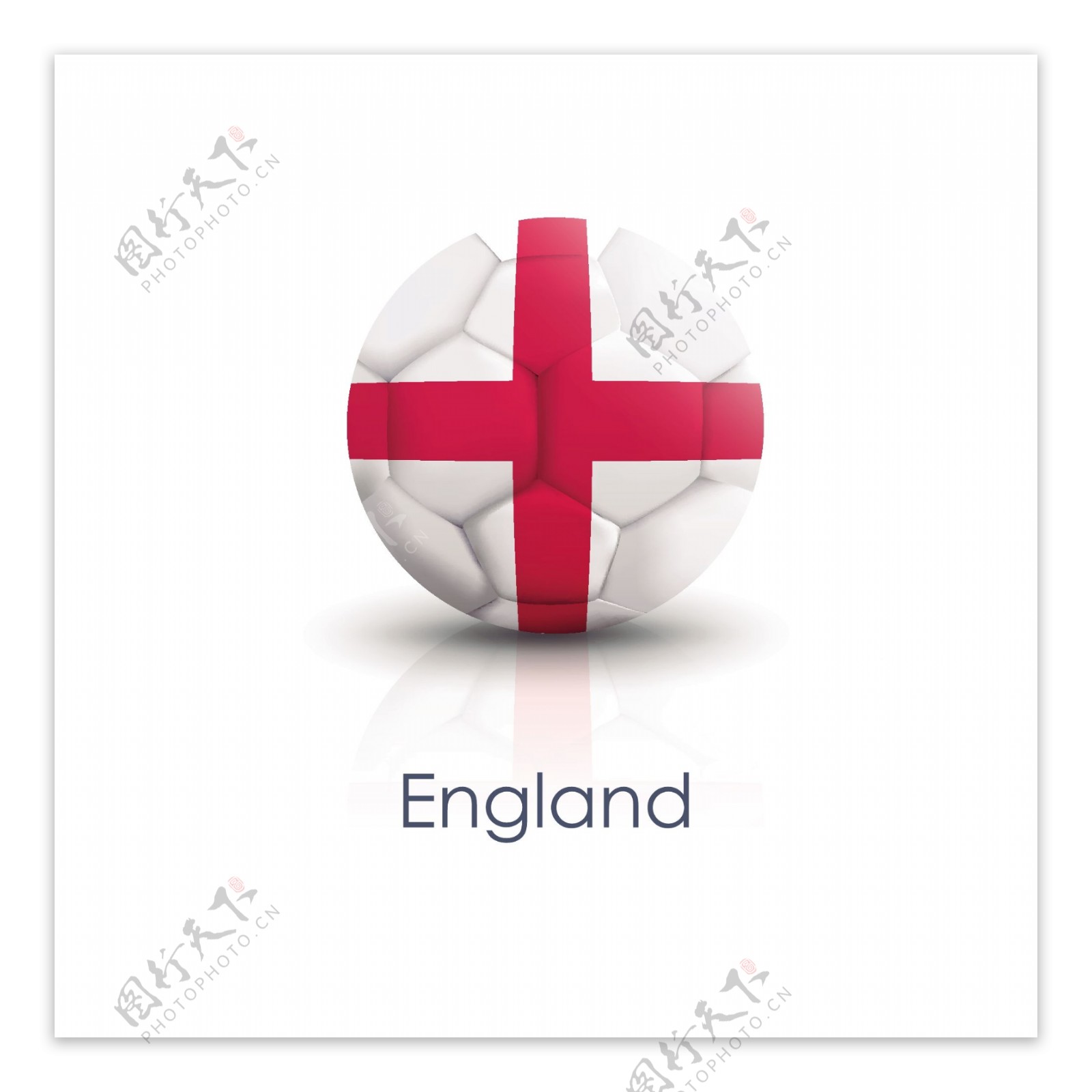 英格兰国旗足球贴图矢量素材