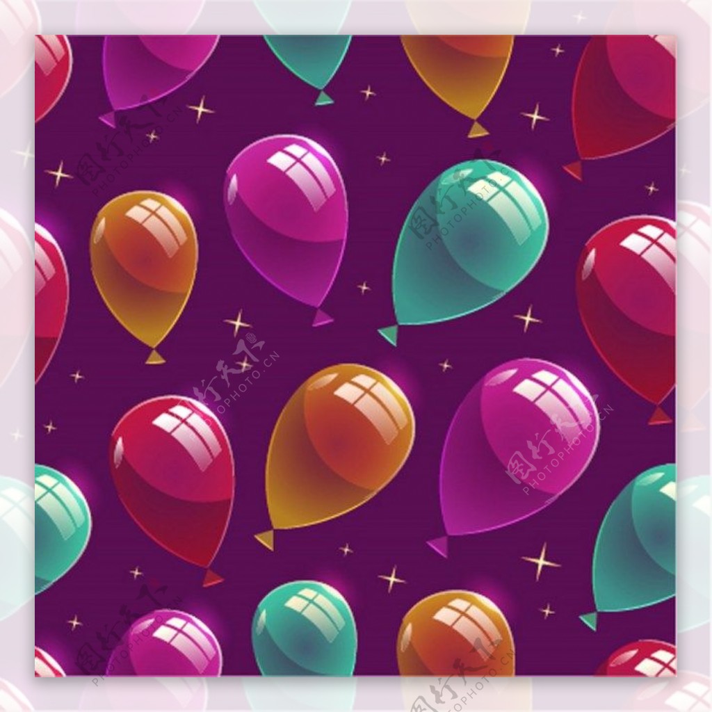 生日彩色气球矢量素材