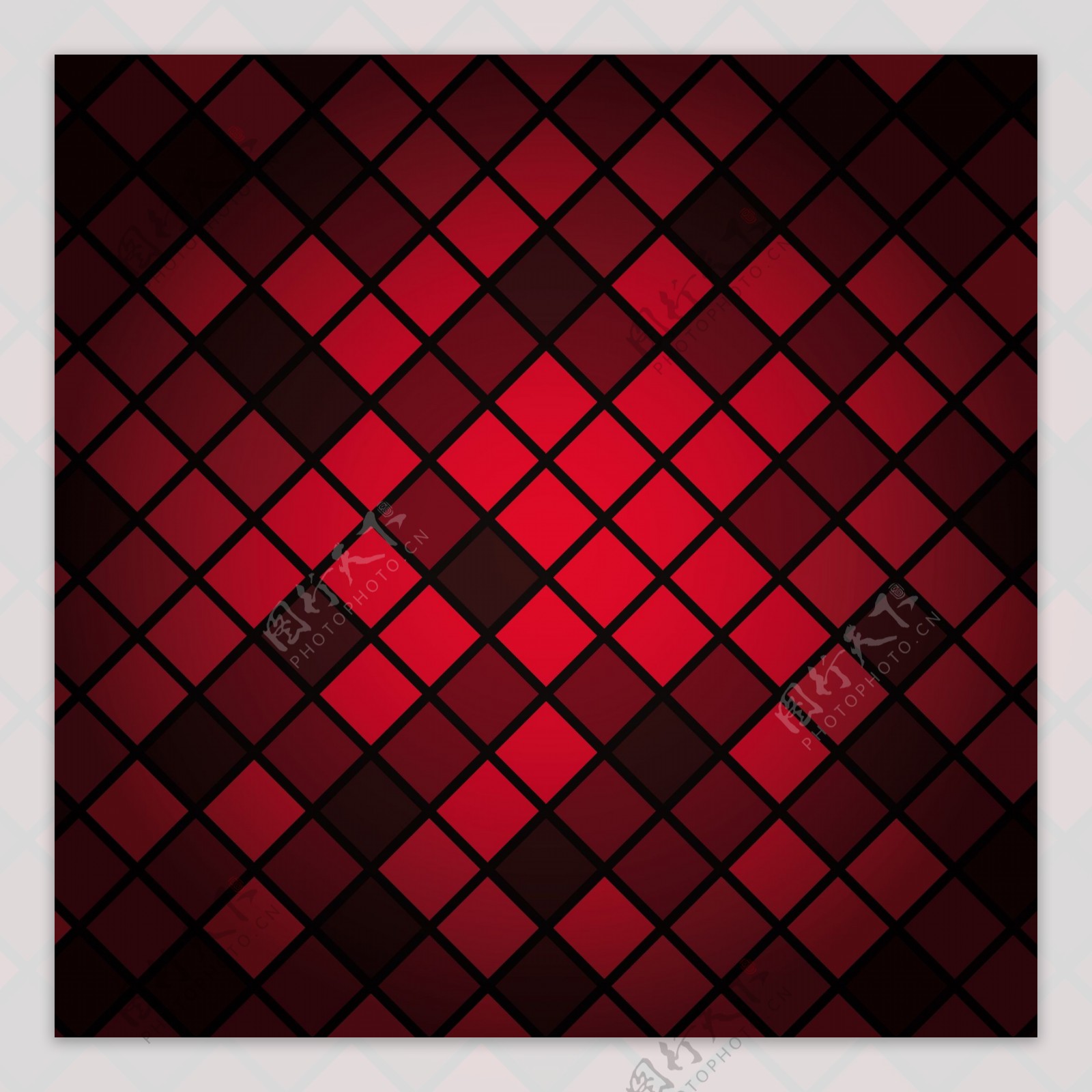 红色几何方块装饰图案背景