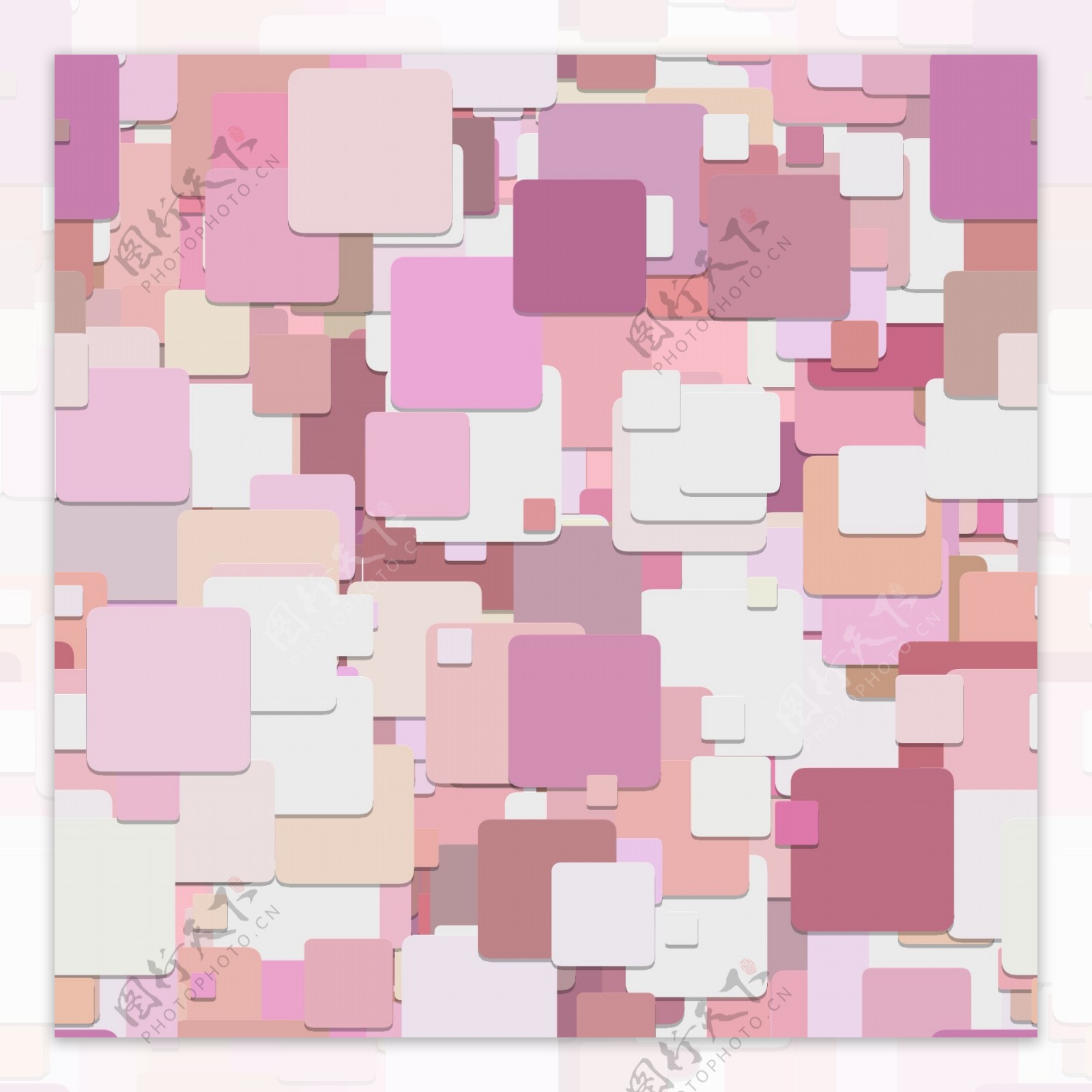 粉红色白色方块叠加背景