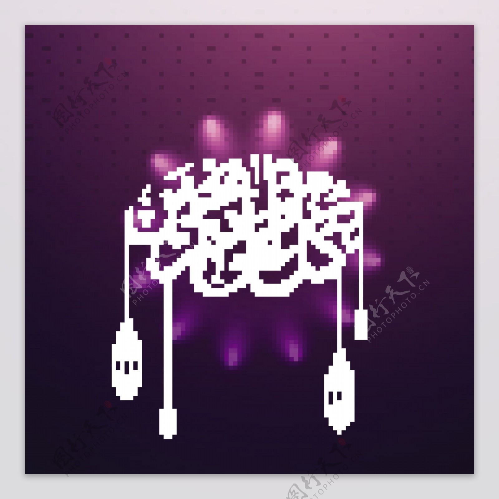 开斋节伊斯兰装饰图形紫色背景