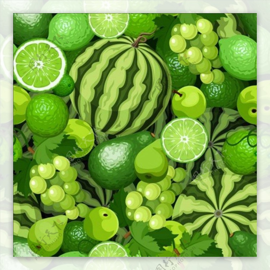 绿色水果背景素材