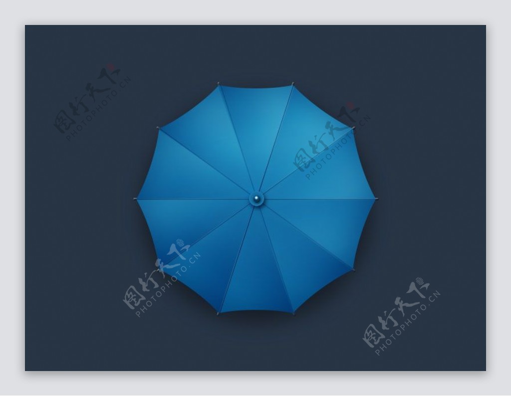 老式郁蓝雨伞