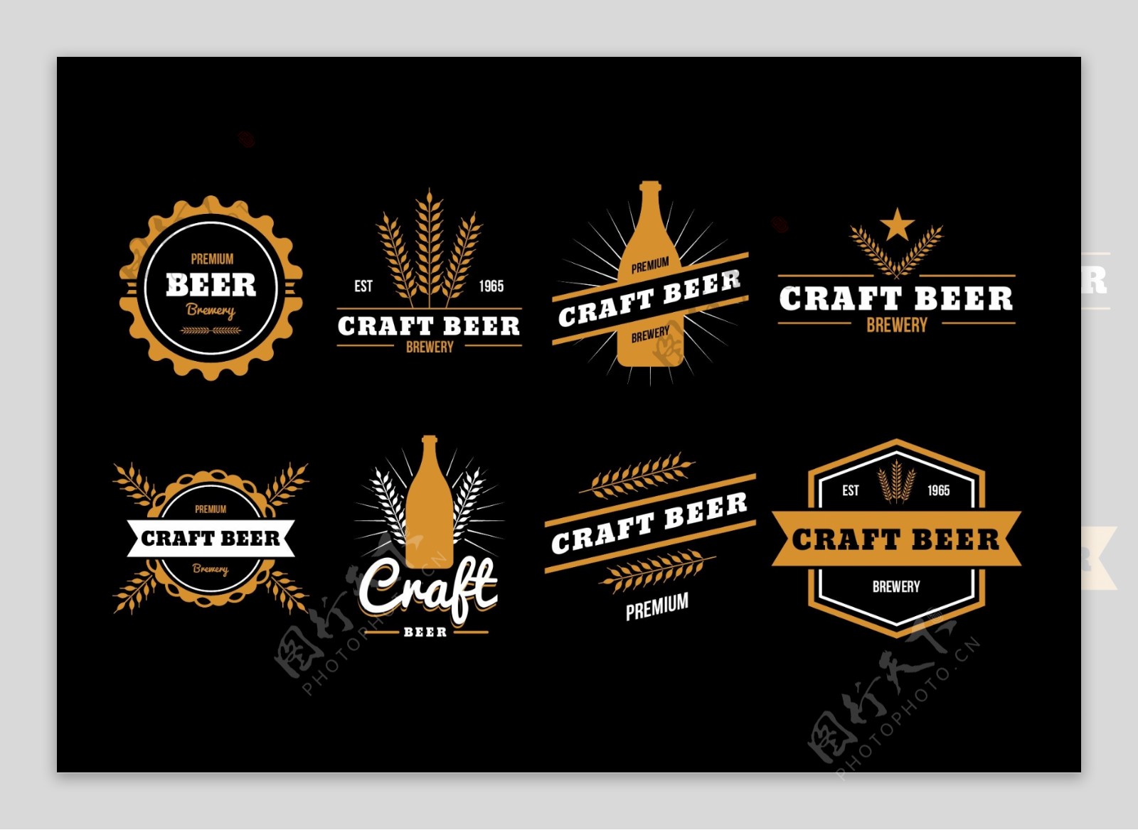 复古啤酒图标标志