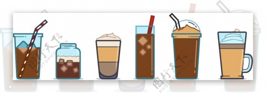 冰咖啡杯图标