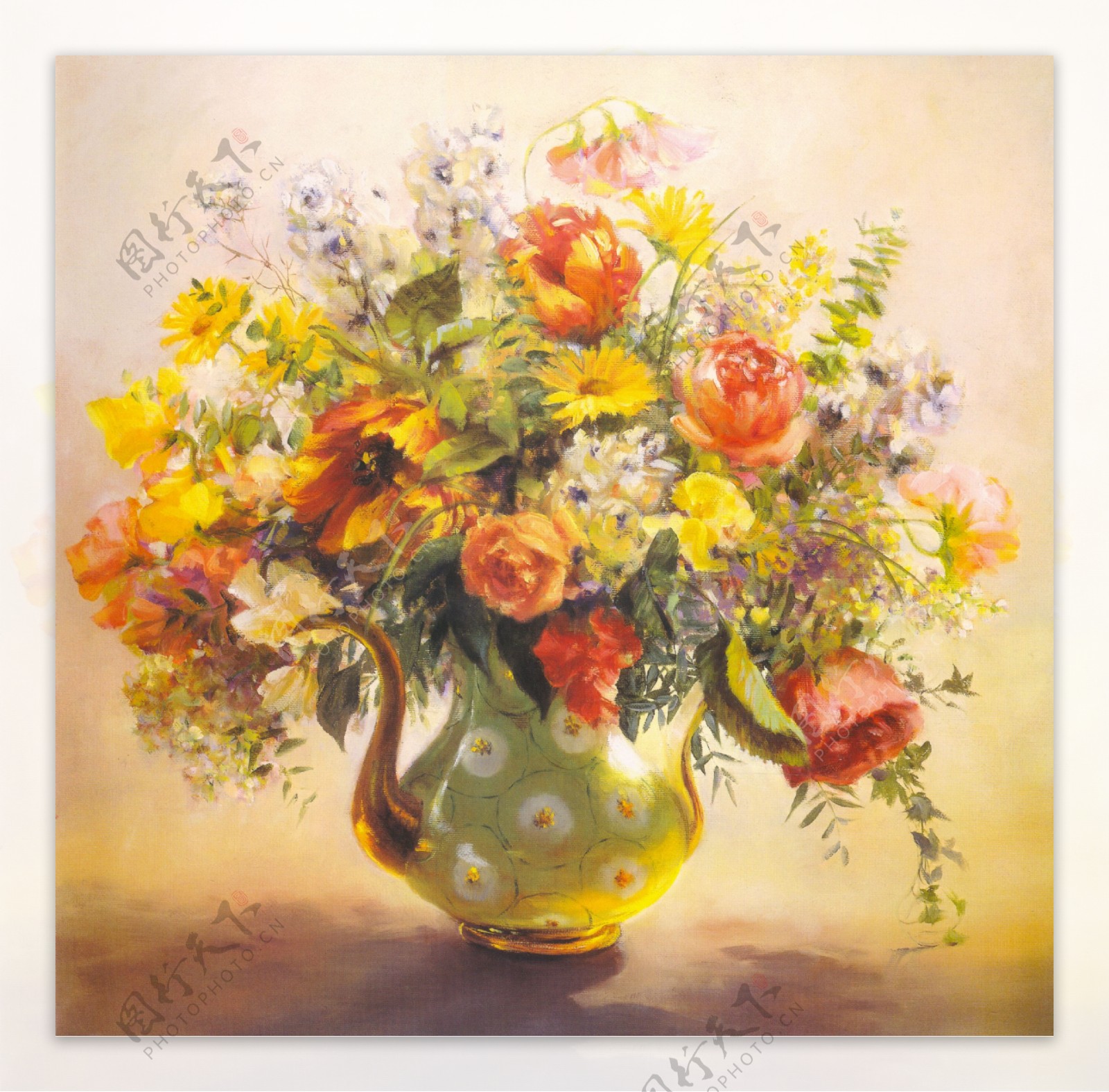花瓶里的鲜花油画