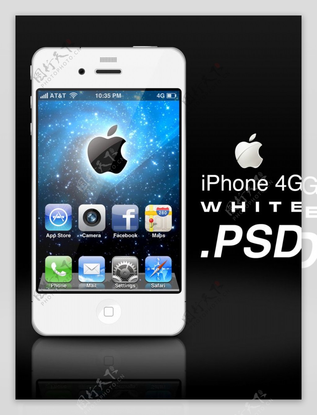 白色苹果iphone4g手机