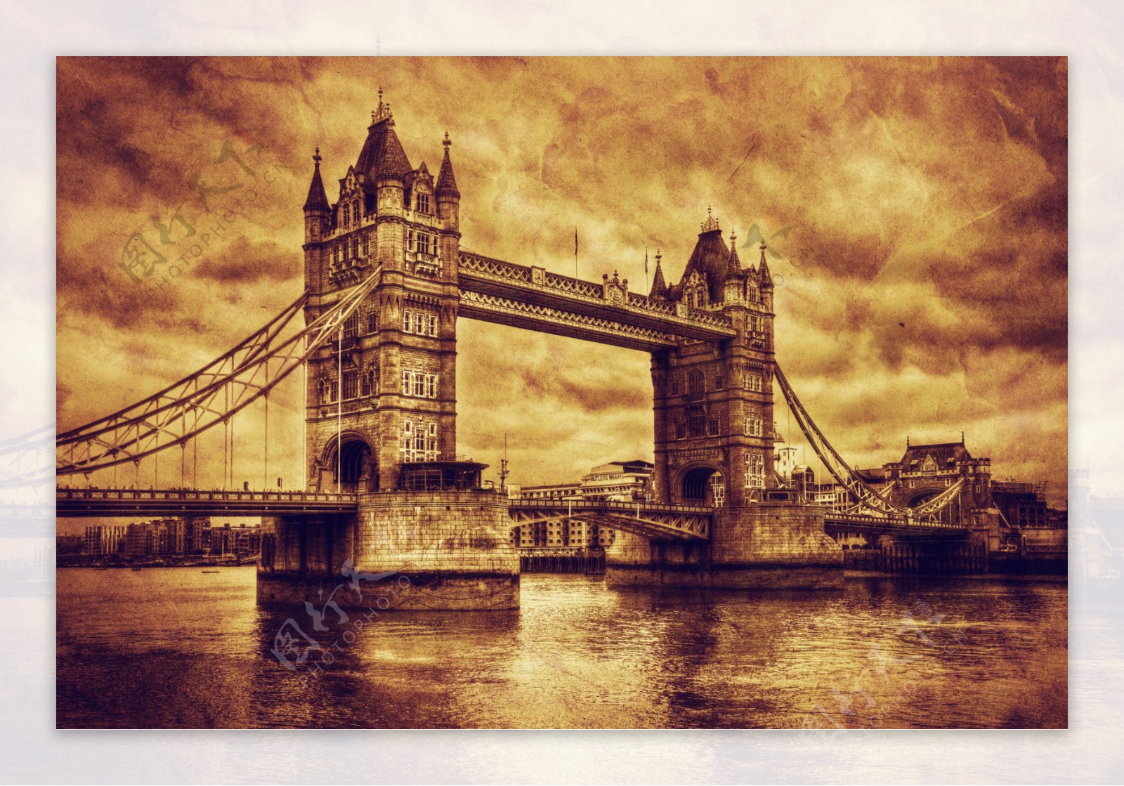 复古风格的伦敦桥图片