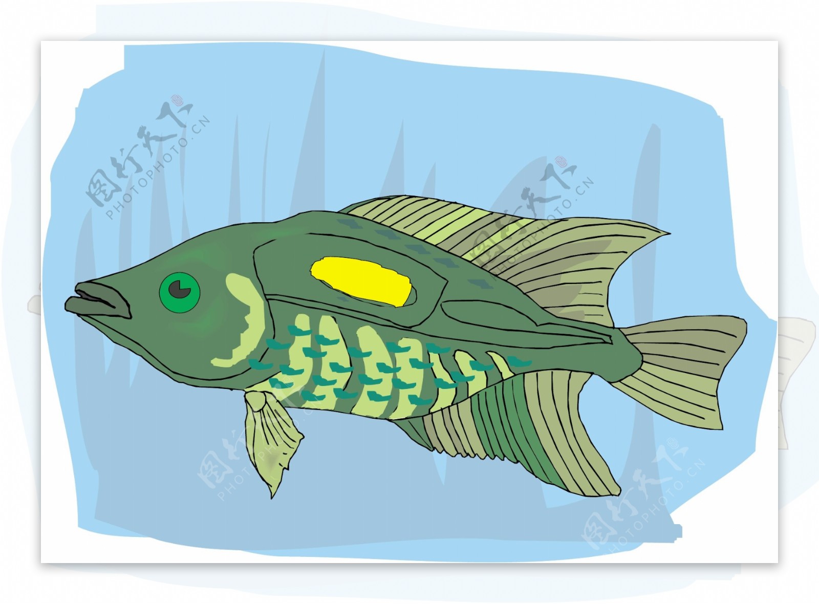 五彩小鱼水生动物矢量素材EPS格式0147