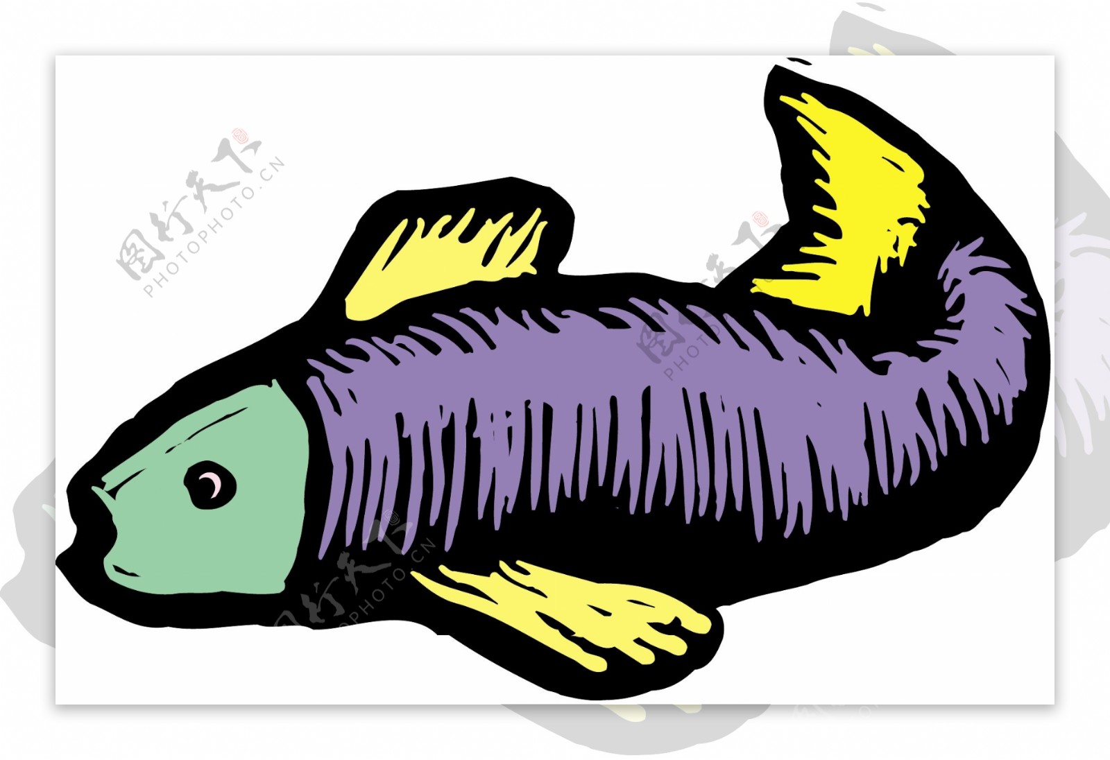 五彩小鱼水生动物矢量素材EPS格式0351