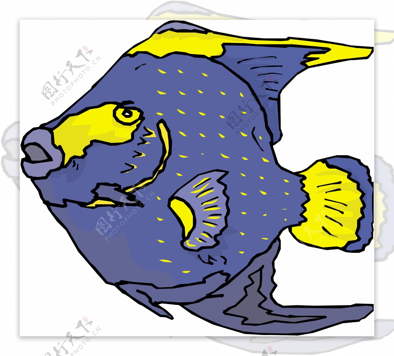 五彩小鱼水生动物矢量素材EPS格式0433