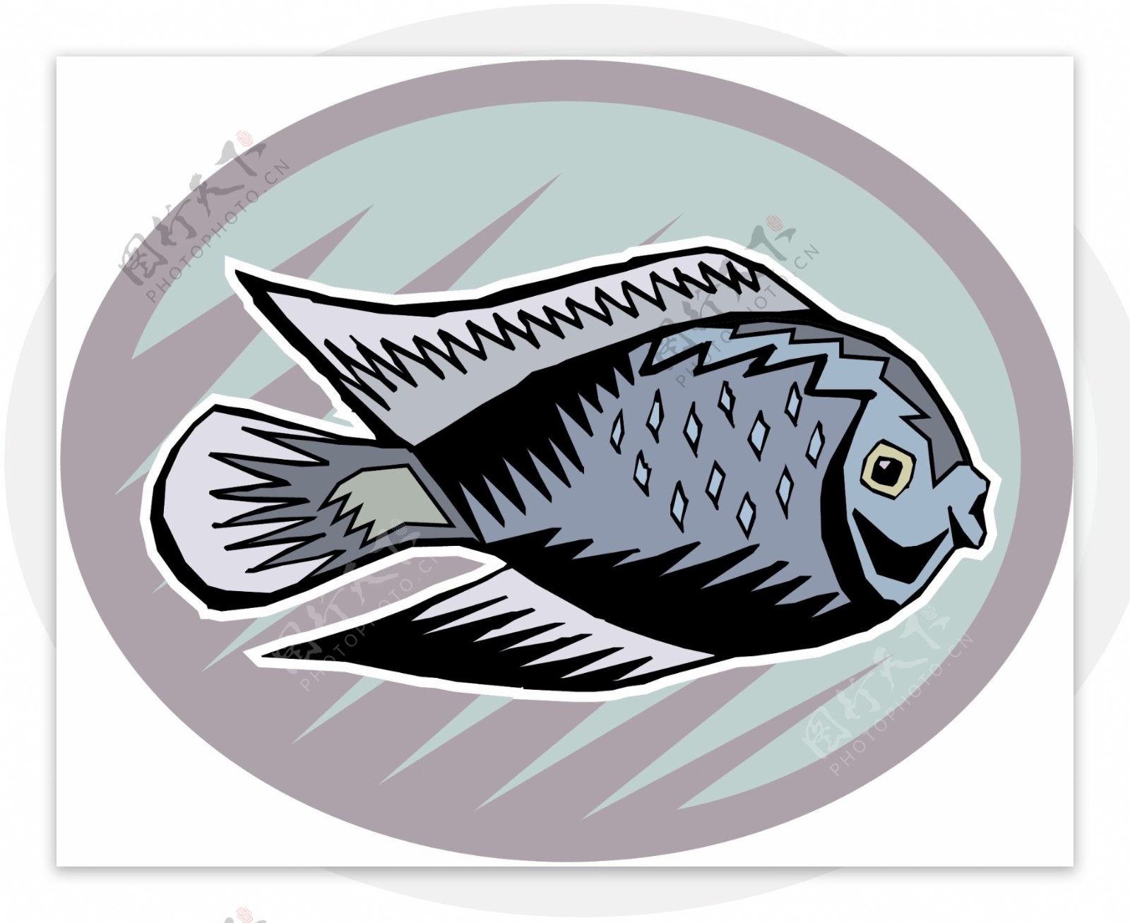 五彩小鱼水生动物矢量素材EPS格式0680