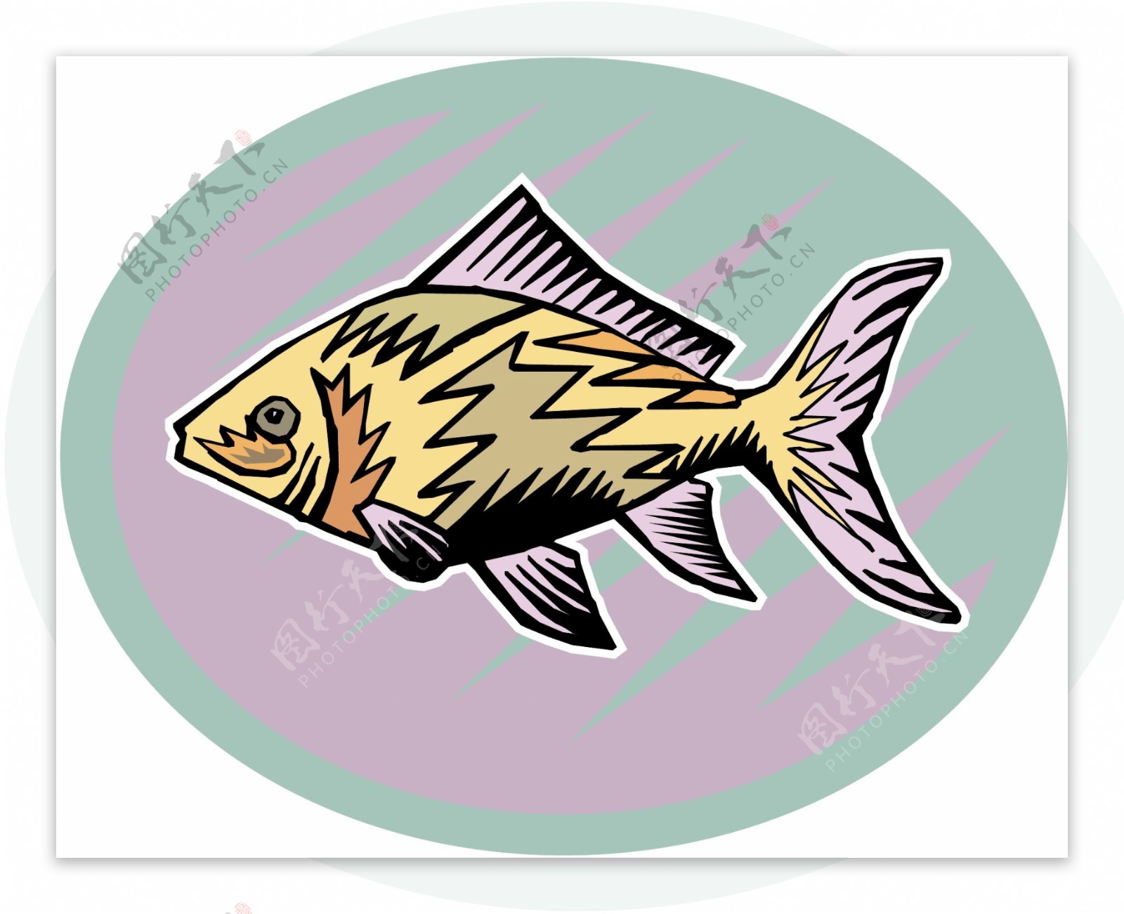 五彩小鱼水生动物矢量素材EPS格式0691