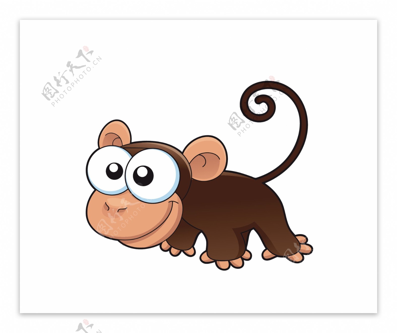 卡通矢量小动物猴子EPS