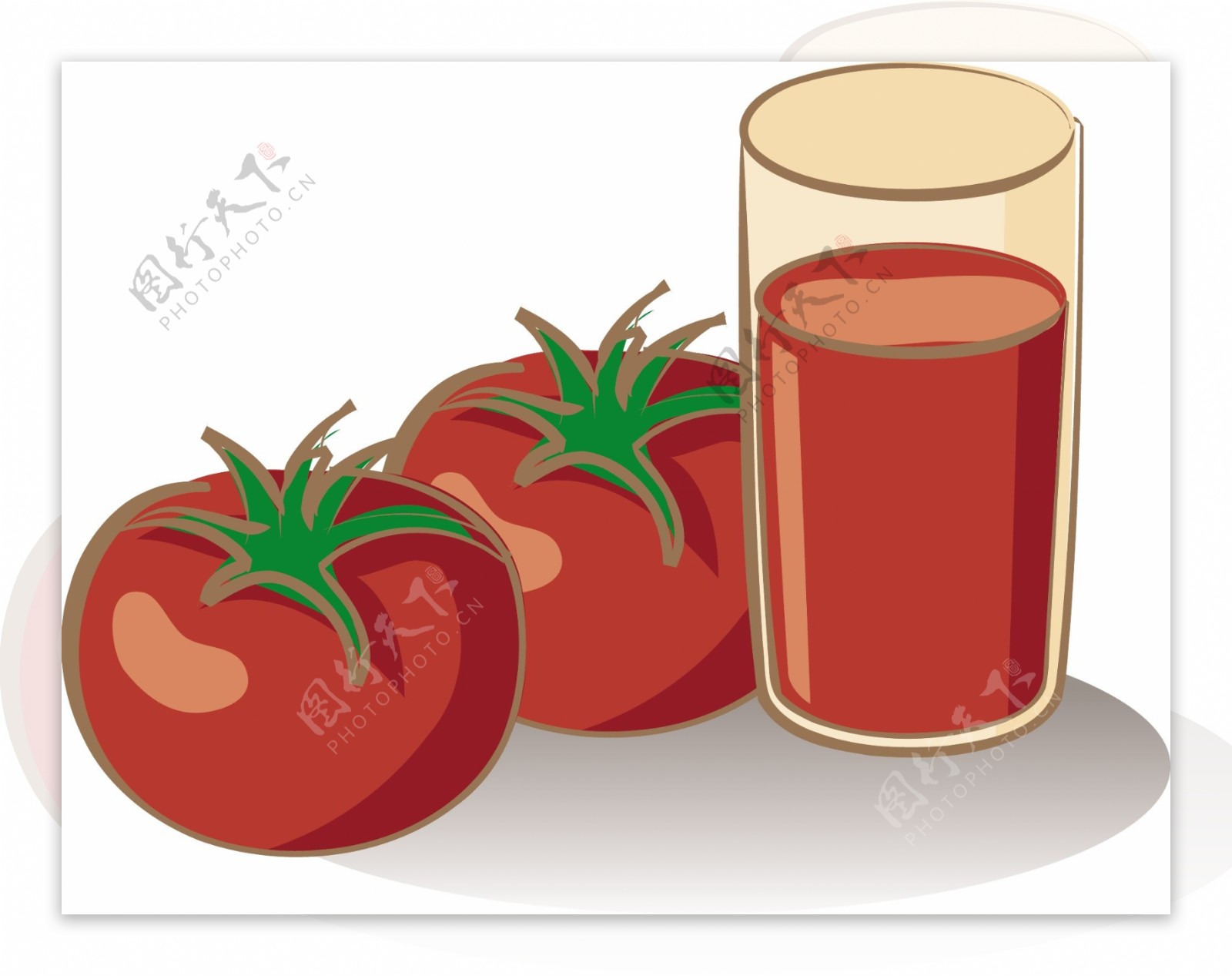 矢量番茄汁素材