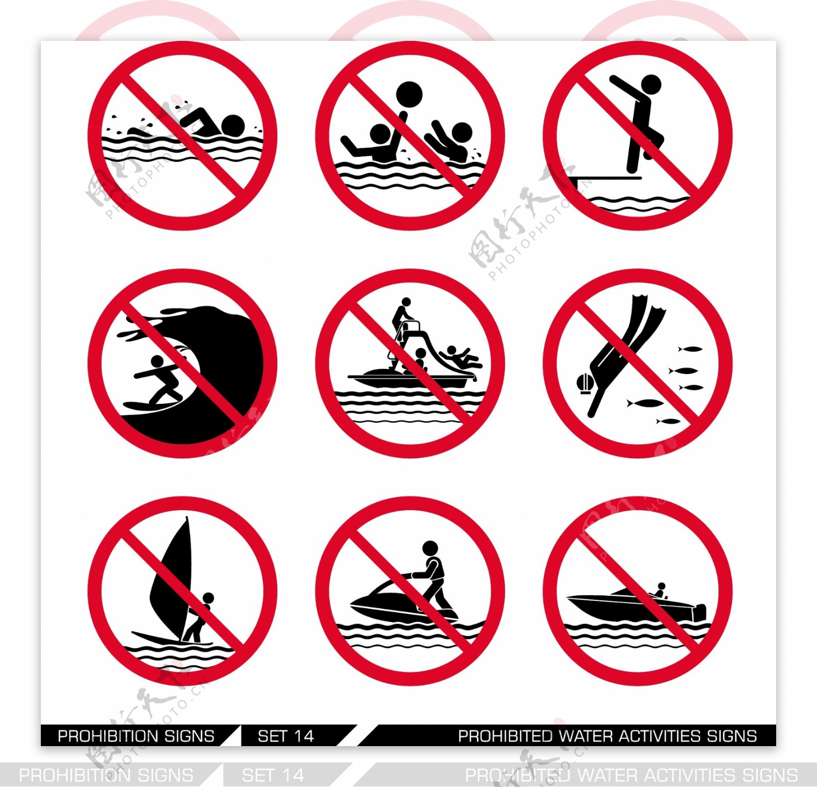 禁止水上活动图标