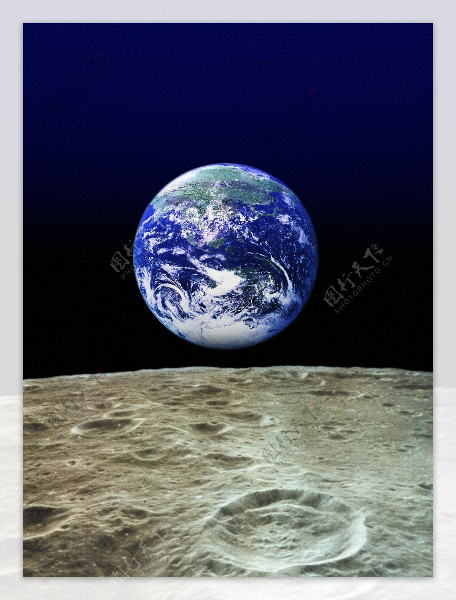 地球与月球表面创意图片