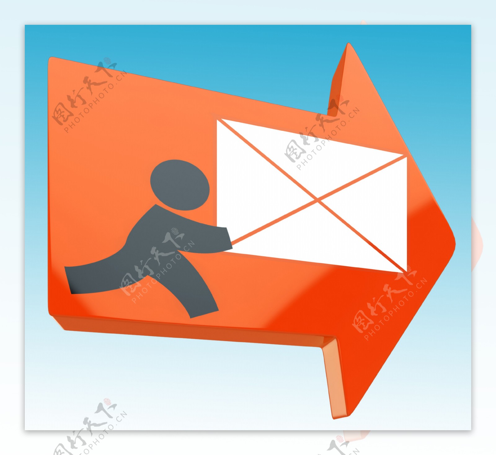 箭头示邮寄方式递送邮件