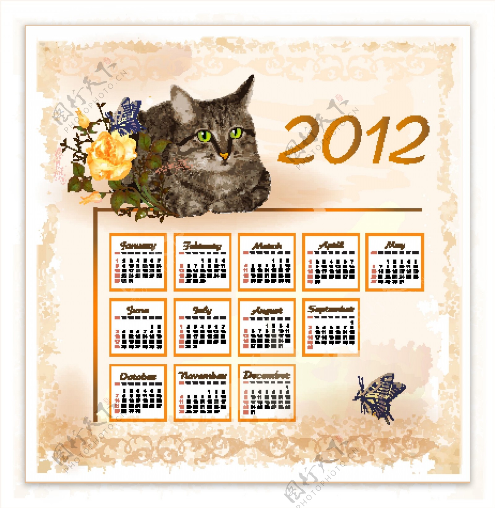 2012动物日历