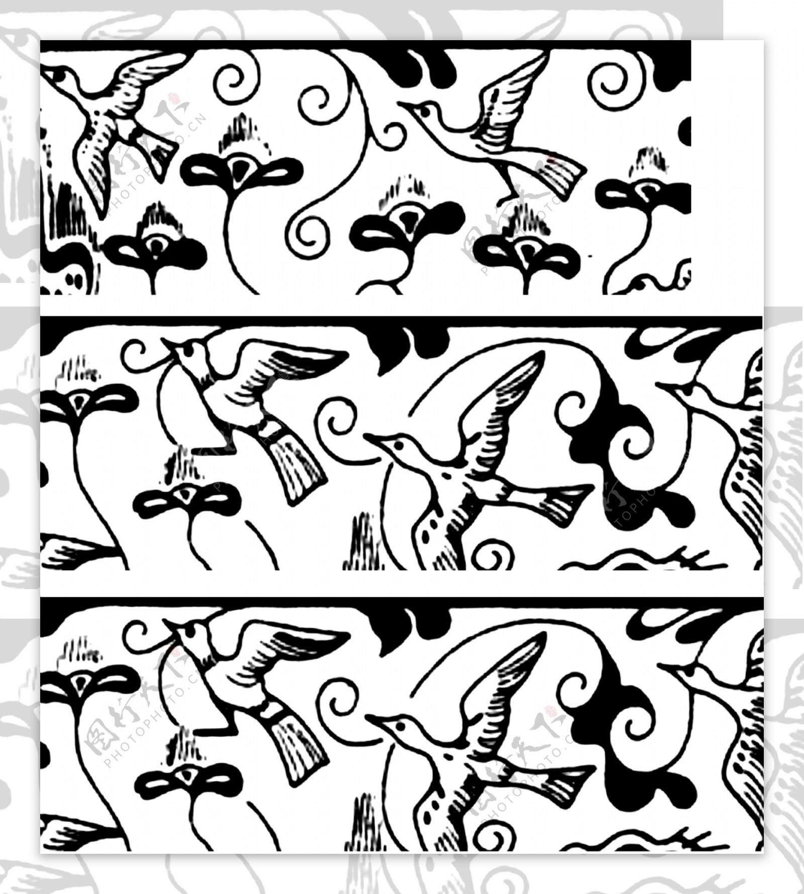 鸟兽纹样传统图案0046