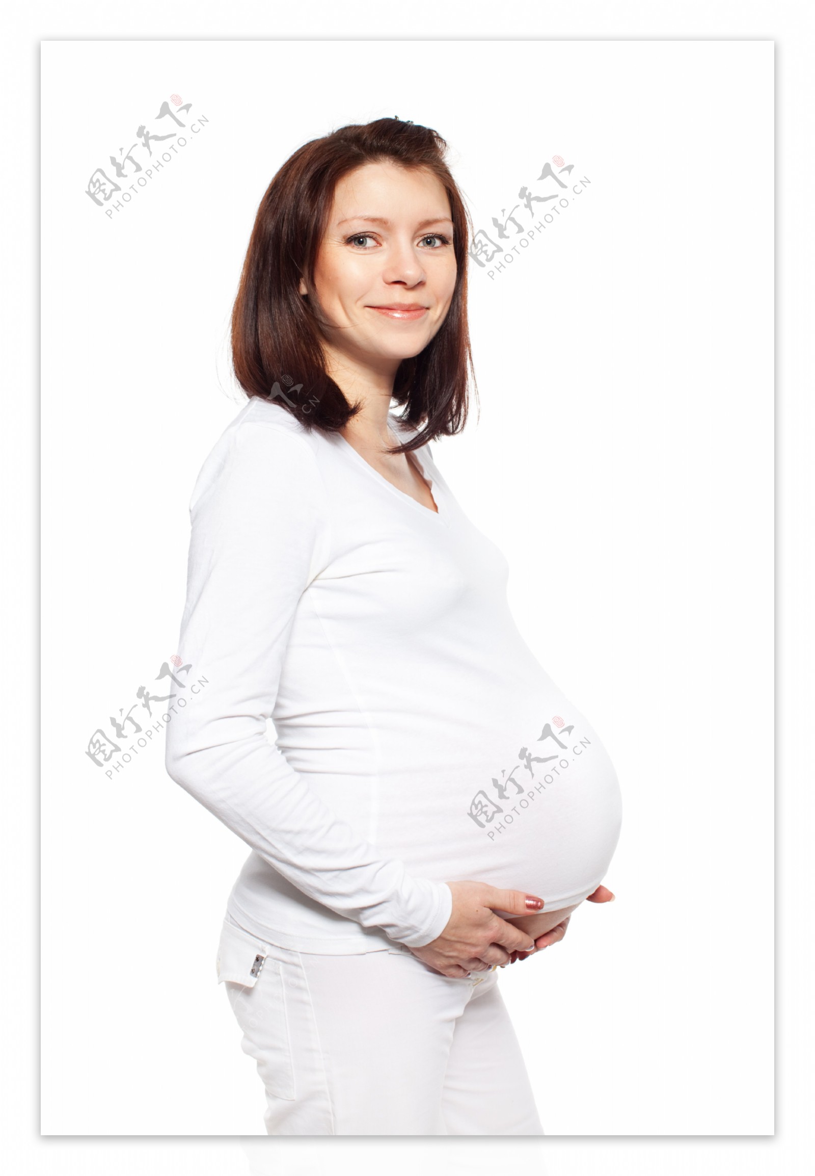 双手托着肚子的孕妇图片