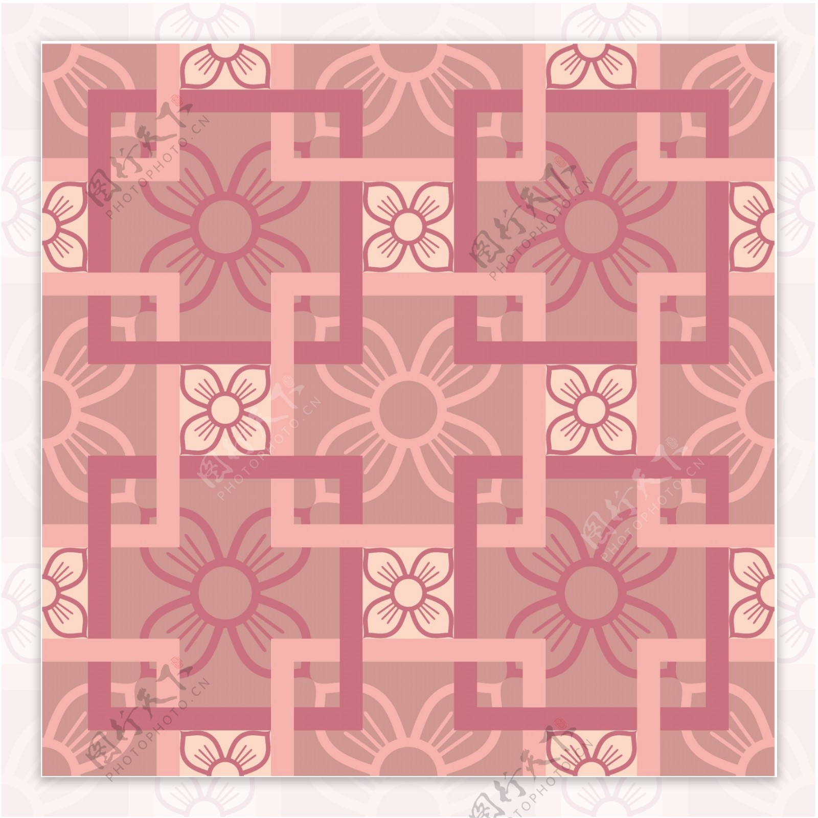 粉色古代精美中国风花纹底纹元素矢量素材