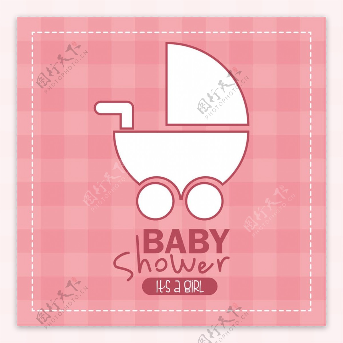婴儿车淋浴卡请帖图片