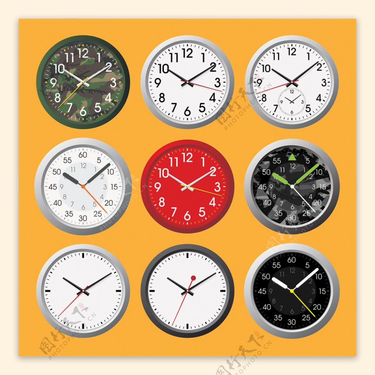 时钟钟表设计矢量素材