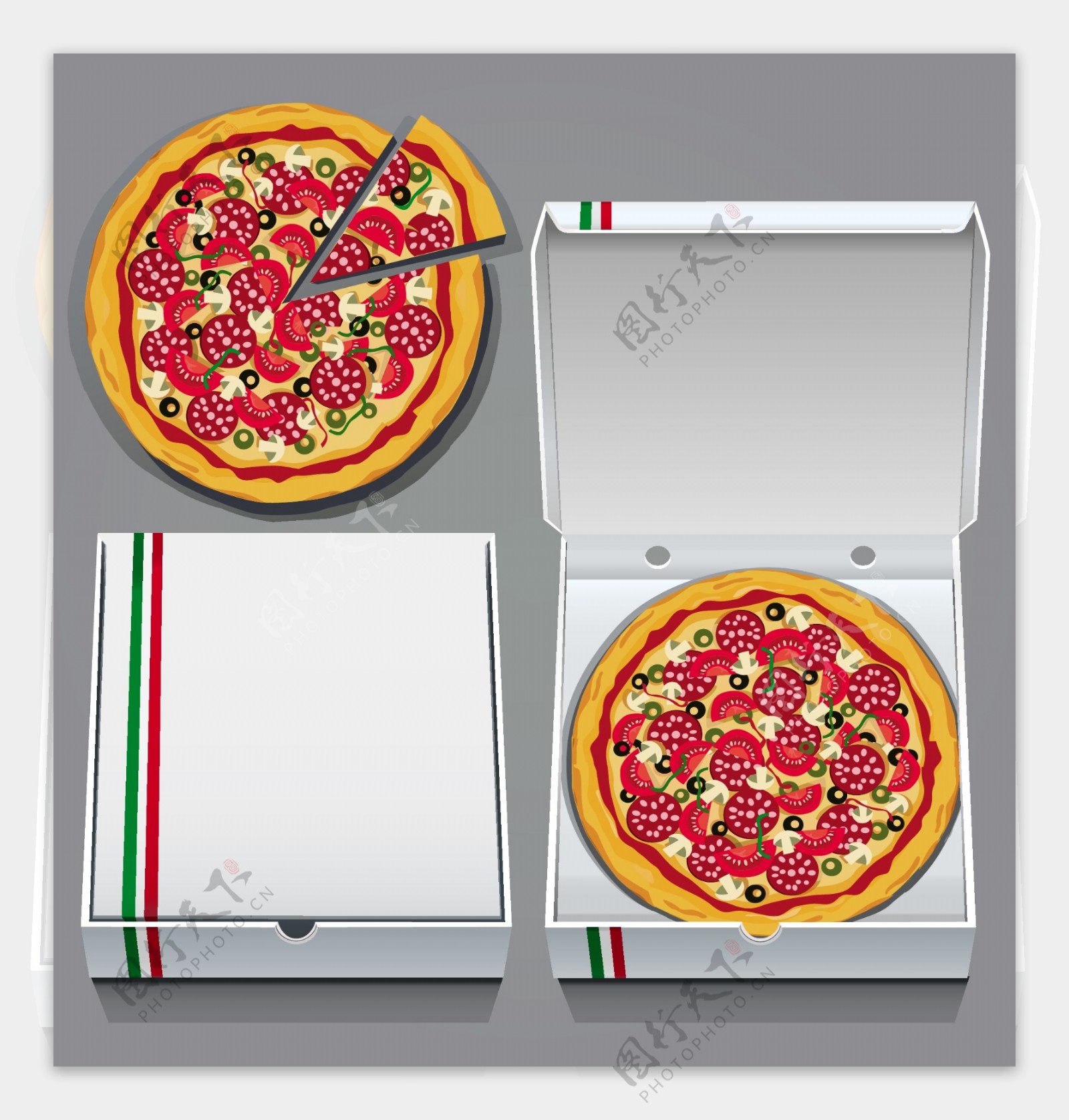 pizza披萨盒外卖打包盒子全尺寸西点面包烘焙飞机盒7寸披萨包装盒-阿里巴巴