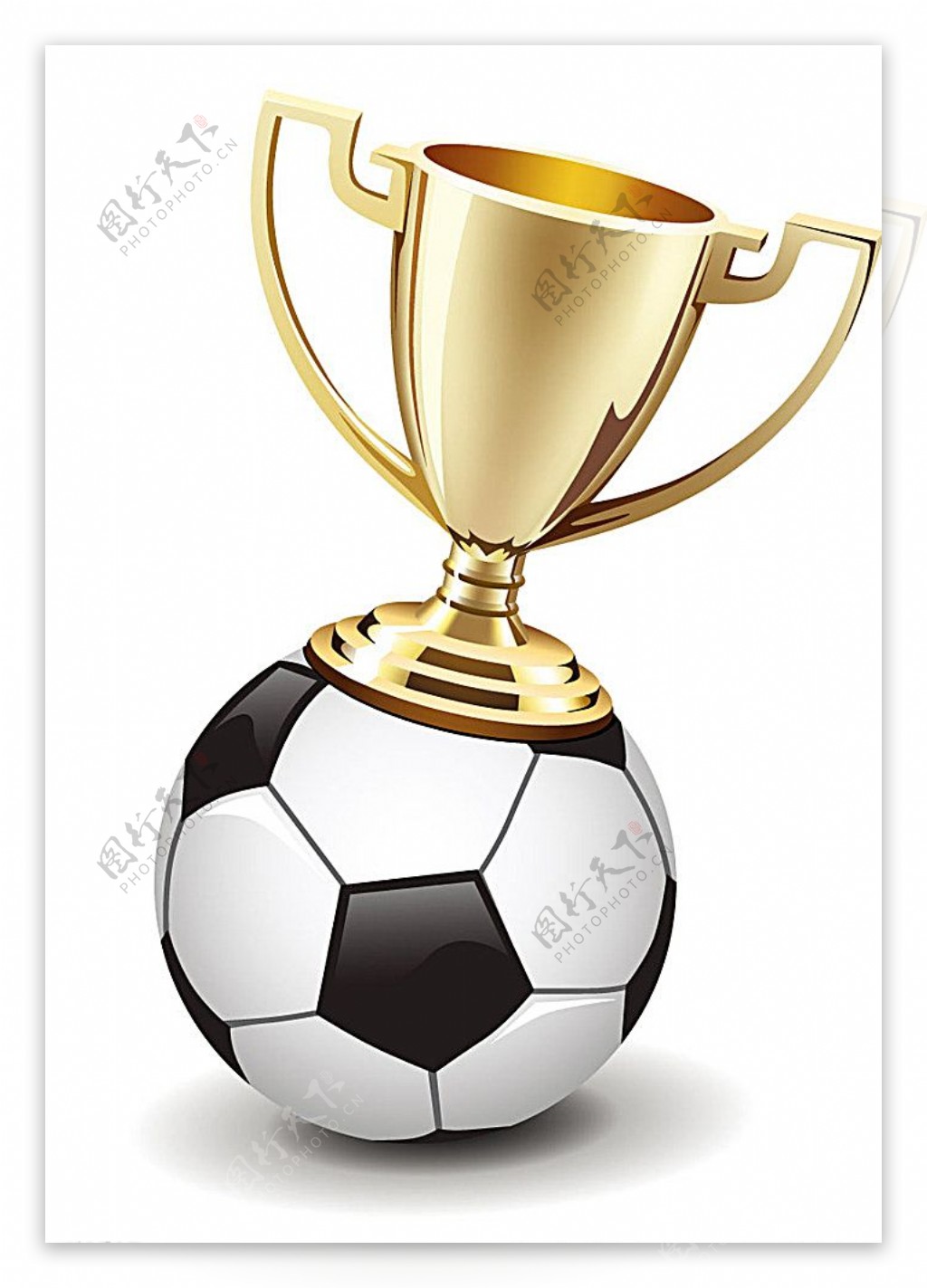 精美奖杯与足球设计矢量素材图片