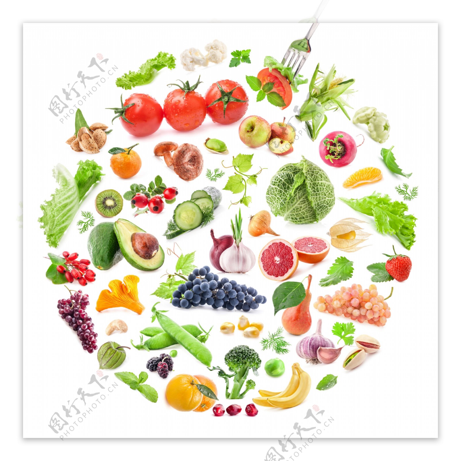 水果蔬菜图形背景图片