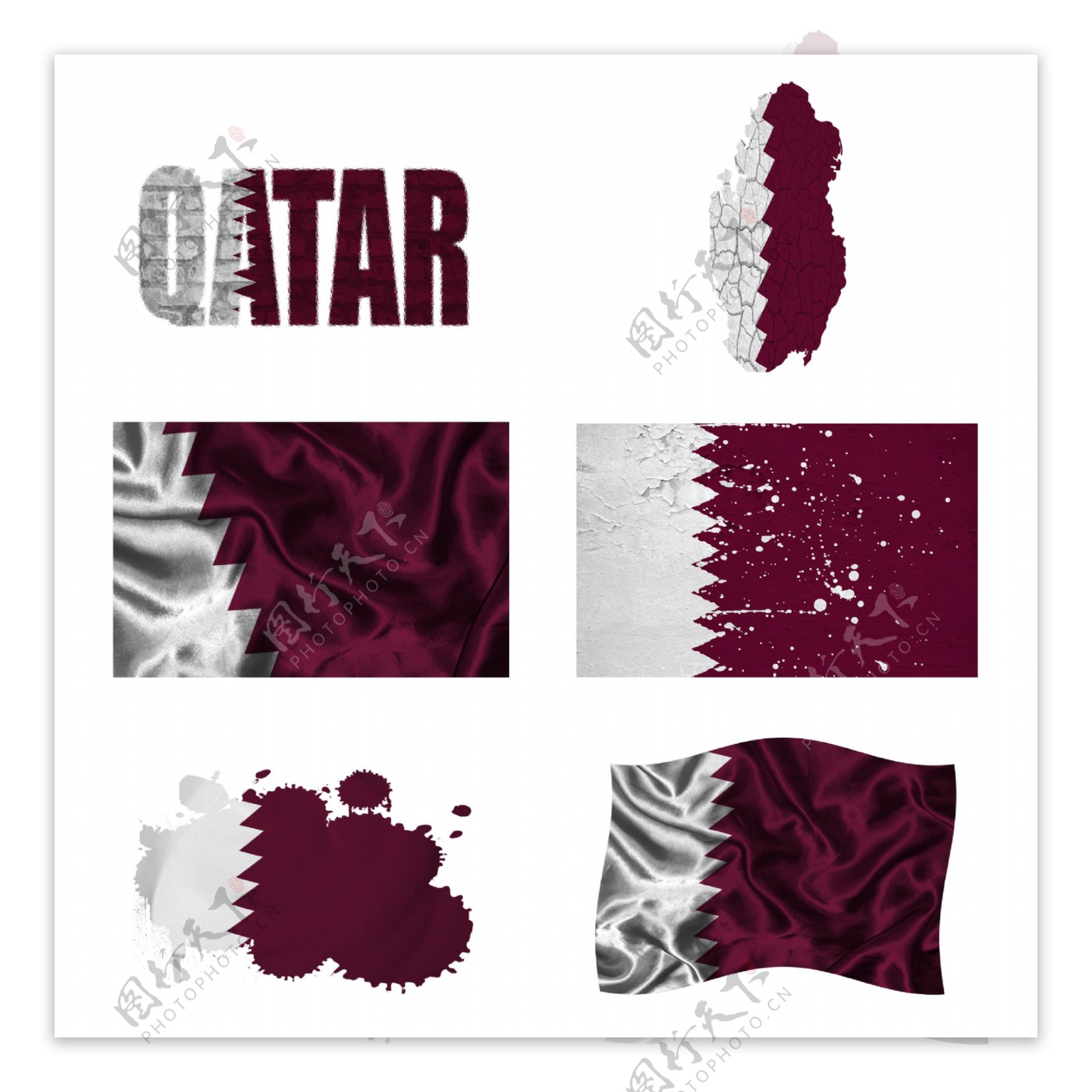 卡塔尔国旗地图
